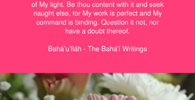 O Son of Being!  With The Hands Of Power I Made Thee And With The Fingers Of Strength I Created Thee
